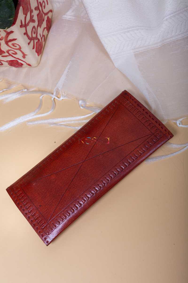 Image for Kusvaa Kewa01 Brown Camel Leather Handcrafted Wallet Back