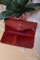 Image for Kusvaa Kewa01 Brown Camel Leather Handcrafted Wallet Closeup