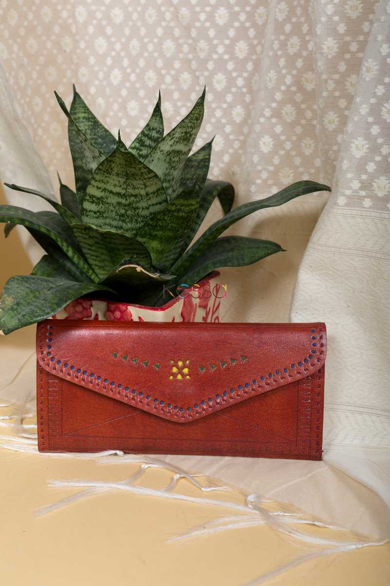 Image for Kusvaa Kewa01 Brown Camel Leather Handcrafted Wallet Featured