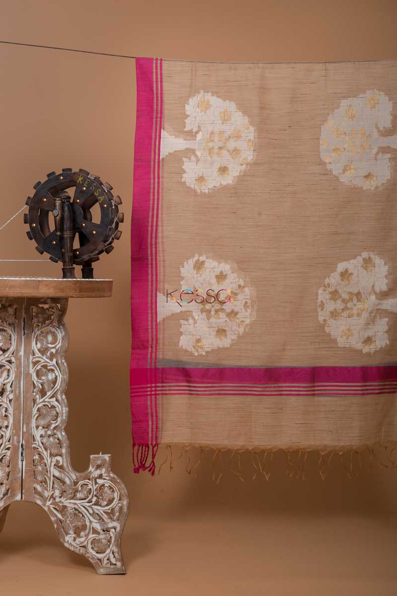 Image for Kusvaa Kudu58 Vraksh Motif Chanderi Weave Dupatta Front