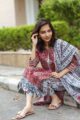 Image for Kusvaa Kuoj83 Mexican Red And Rock Blue Kurta Dupatta Pant Set Closeup
