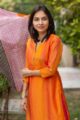 Image for Kusvaa Ws477 Tahiti Gold Chanderi Straight Kurta Side