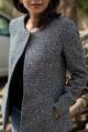 Image for Kusvaa Kj02 Checks Woolen Front Button Coat Closeup 2