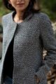 Image for Kusvaa Kj02 Checks Woolen Front Button Coat Closeup