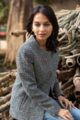 Image for Kusvaa Kj02 Checks Woolen Front Button Coat Side