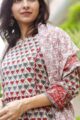 Image for Kusvaa Kuoj84 Old Brick And Brown Color Kurta Dupatta Set Closeup
