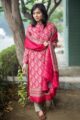 Image for Kusvaa Kuoj94 Flush Mahogany And Cream Pashmina Kurta Dupatta Set Side 2
