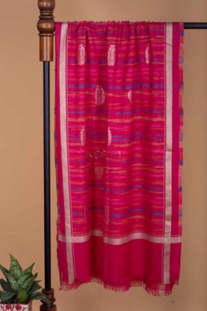 Image for Kusvaa Kusl15 Red With Zari Booti Stole Front