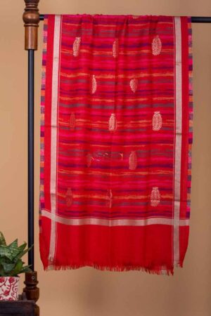 Image for Kusvaa Kusl15b Red With Zari Booti Stole Front
