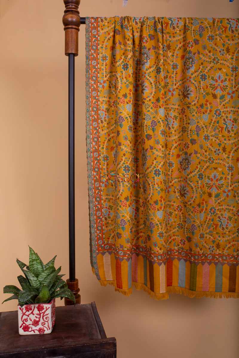 Image for Kusvaa Kusl17 Full Emboriery Yellow Shawl Featured