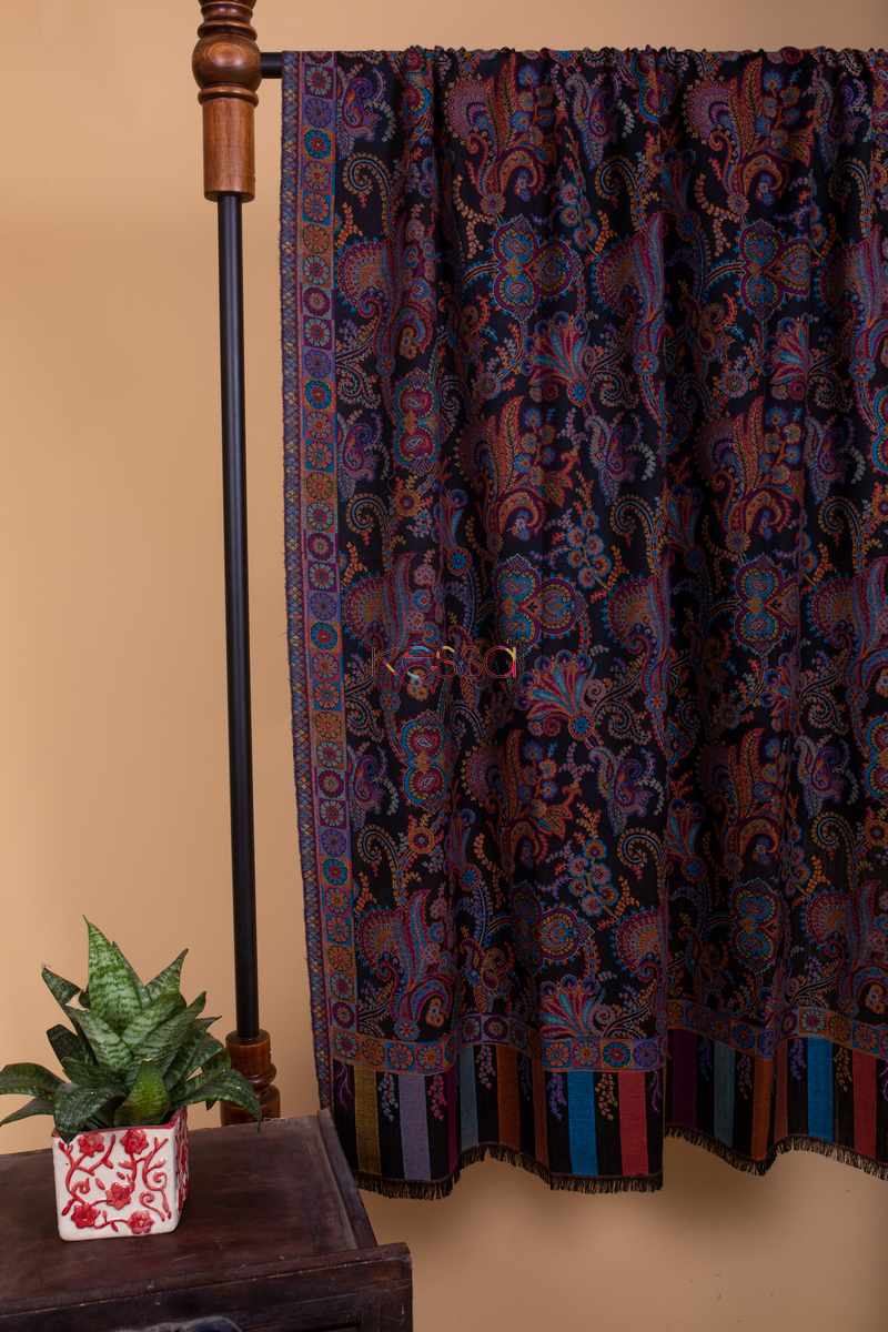 Image for Kusvaa Kusl17 Full Woven Black Shawl Featured