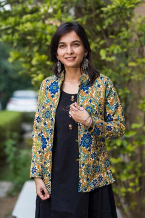 Image for Kusvaa Sj08 Trendy Green Double Full Sleeves Jacket Front D