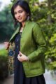 Image for Kusvaa Sj08 Trendy Green Double Full Sleeves Jacket Side