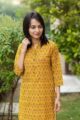 Image for Kusvaa Taf15 Tangerine Printed Straight Fit Kurta Closeup 2