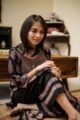 Image for Kusvaa Wa297a Black And Blue Ajrakh Kurta Pant Set Closeup 2