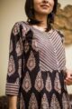 Image for Kusvaa Wa297a Black And Blue Ajrakh Kurta Pant Set Closeup