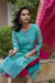 Image for Kusvaa Ws470a Tiffany Green Banarasi Chanderi Straight Kurta Sitting