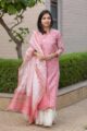 Image for Kusvaa Ws485 Chestnut Rose Chanderi Kurta With Dupatta Front 2