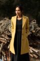 Image for Kusvaa Kj14 Copper Yellow Woolen Long Coat Front