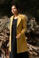 Image for Kusvaa Kj14 Copper Yellow Woolen Long Coat Side 2
