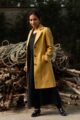 Image for Kusvaa Kj14 Copper Yellow Woolen Long Coat Side