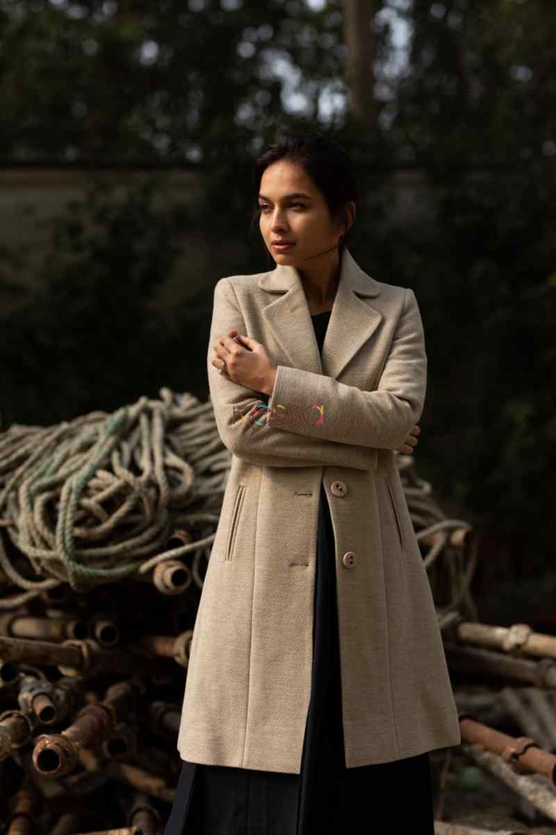 Image for Kusvaa Kj16 Mongoose Woolen Long Coat Front 2