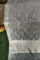 Image for Kusvaa Kudu65 White Jaal Katan Silk Dupatta Side