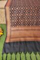 Image for Kusvaa Kudu67 Dark Zari Jaal Stripe Black Dupatta Closeup