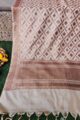 Image for Kusvaa Kudu67 Dark Zari Jaal Stripe Cream Dupatta Front