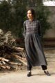 Image for Kusvaa Kuoj100 Fuscous Gray A Line Semi Pashmina Kurta Stole Set Side 2