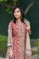 Image for Kusvaa Kuoj95 Mongoose And Maroon Straight Fit Kurta Dupatta Set Closeup 2
