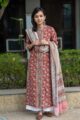Image for Kusvaa Kuoj95 Mongoose And Maroon Straight Fit Kurta Dupatta Set Front