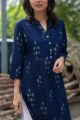 Image for Kusvaa Taf16 Cloud Burst Blue And White Kurta Closeup