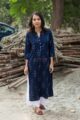 Image for Kusvaa Taf16 Cloud Burst Blue And White Kurta Front