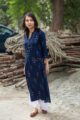 Image for Kusvaa Taf16 Cloud Burst Blue And White Kurta Side