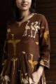 Image for Kusvaa Wa302a Saddle Brown Batik Print Dress Closeup 3