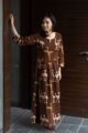 Image for Kusvaa Wa302a Saddle Brown Batik Print Dress Front