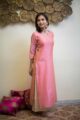 Image for Kusvaa Ws494 Coral Tree Pink Stripe Chanderi Kurta Side