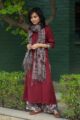 Image for Kusvaa Ws497 Tobacco Brown And Maroon Kurta Dupatta Pant Set Side