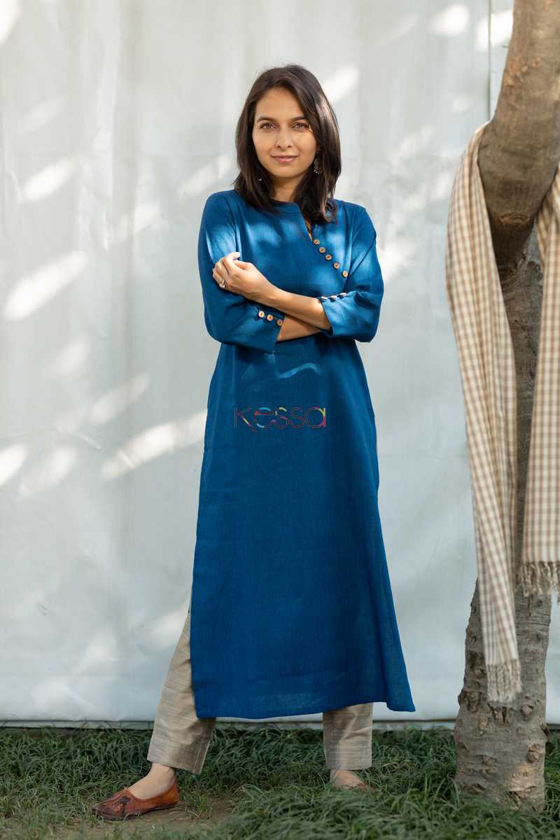 Image for Kusvaa Ws499 Bluewood South Cotton Straight Fit Kurta Featured