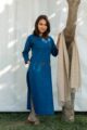 Image for Kusvaa Ws499 Bluewood South Cotton Straight Fit Kurta Side 2