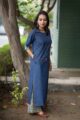 Image for Kusvaa Ws500 Kashmir Blue And Beige Kurta Pant Set Side 2