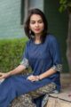 Image for Kusvaa Ws500 Kashmir Blue And Beige Kurta Pant Set Sitting