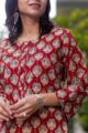 Image for Kusvaa Wsr81 Maroon Handblock Print Straight Fit Kurta Closeup