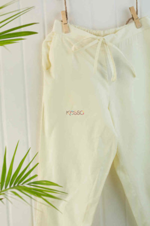 Image for Wsp01 Pants With Pocket Elasticated Waist Cream Closeup