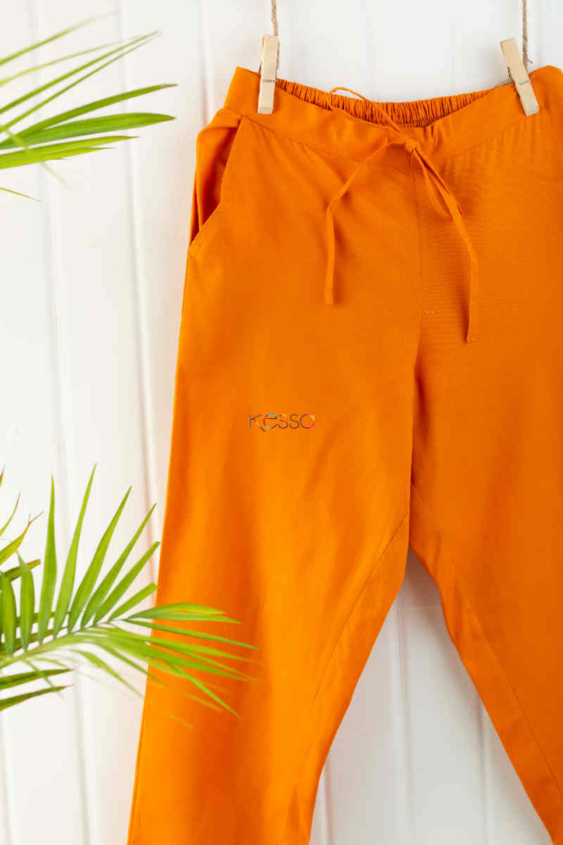 Image for Wsp01 Pants With Pocket Elasticated Waist Mustard Closeup