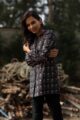 Image for Kusvaa Kc40 Black Semi Pashmina Short Kurti Side 3