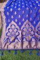 Image for Kusvaa Kudu63 Royal Blue Banarsi Jaal Dupatta Closeup