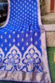 Image for Kusvaa Kudu63 Royal Blue Banarsi Jaal Dupatta Front