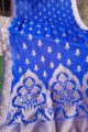 Image for Kusvaa Kudu63 Royal Blue Banarsi Jaal Dupatta Side